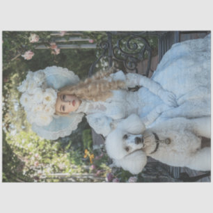 Decoupage Vintag Lady Evelyn Standard Poodle Seidenpapier