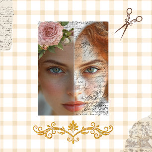 Decoupage Vintag Scrapbook Viktorianische Frau Seidenpapier
