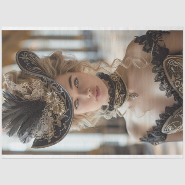 Decoupage Vintag Southern Belle Charlotte Seidenpapier (Vorderseite)