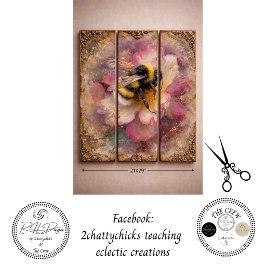 Decoupage Vintage Bumblebee Floral Furniture Art Seidenpapier