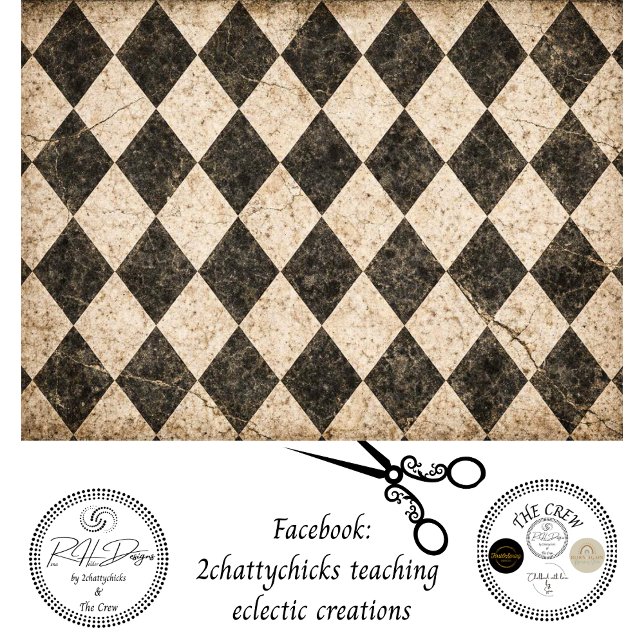 Decoupage Vintage Distressed Harlequin Wonderland  Seidenpapier (Von Creator hochgeladen)
