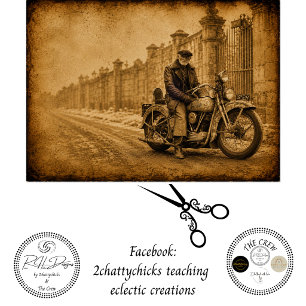 Decoupage Vintage-Motorrad Rustikaler Reiter Sturg Seidenpapier