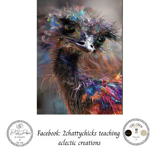 Decoupage Wackadoodle Vibrant Strauß Emu Seidenpapier