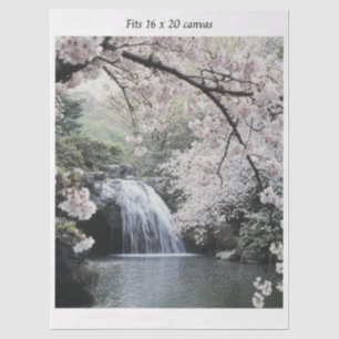 Decoupage-Wasserfall Kirschblüten passt 16x20 Seidenpapier