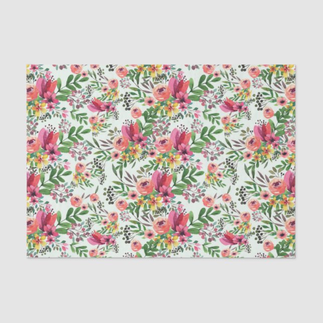 Decoupage Watercolor Floral Blume Seidenpapier (Vorderseite)