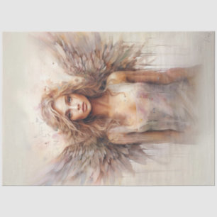 Decoupage Watercolor Whimsical Ange Pastel Wings Seidenpapier