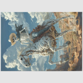 Decoupage Weathered Skeleton Cowboy on Horse Seidenpapier