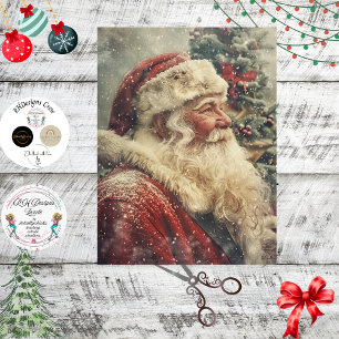 Decoupage Weihnachten Traditioneller Weihnachtsman Seidenpapier