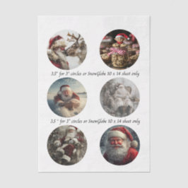 Decoupage-Weihnachtsdesigns für Schneekugel 3,5" Seidenpapier