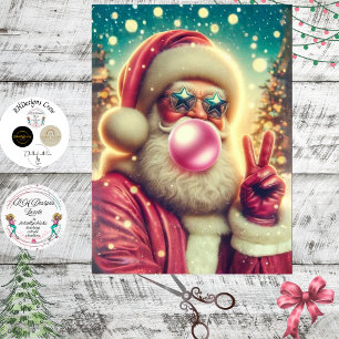 Decoupage Weihnachtsmann Peace-Zeichen Bubblegum Seidenpapier