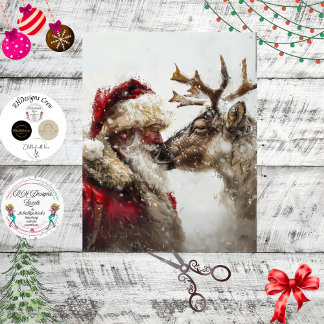 Decoupage Weihnachtsmann Rudolph Weihnachtszauber Seidenpapier