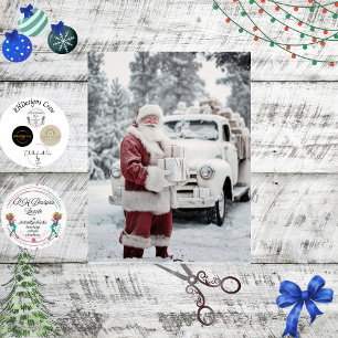 Decoupage Weihnachtsmann Schneeweißes Winterwunder Seidenpapier