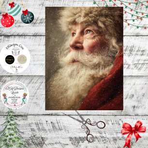 Decoupage Weihnachtsmann-Weihnachtsporträt Seidenpapier