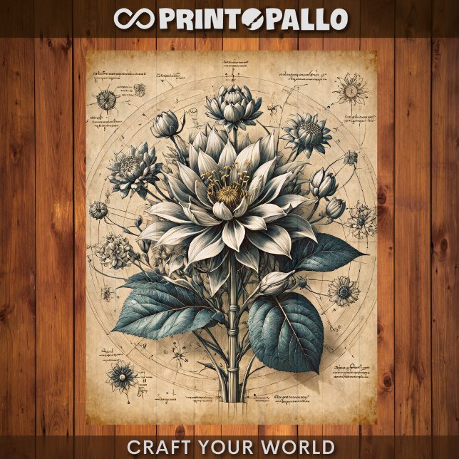 Decoupage - Weiße Blume auf Pergament (Von Creator hochgeladen)