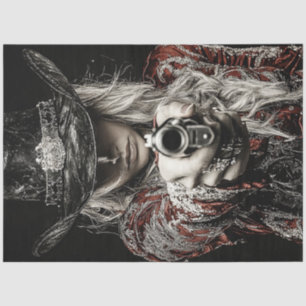 Decoupage Western Frontier Lady Sheriff Seidenpapier