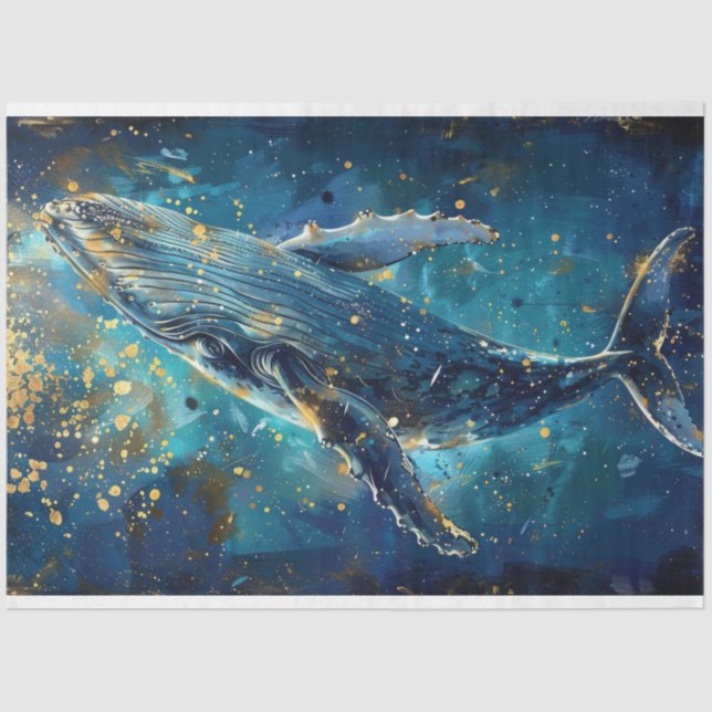 Decoupage Whale des Ozeans Seidenpapier (Vorderseite)
