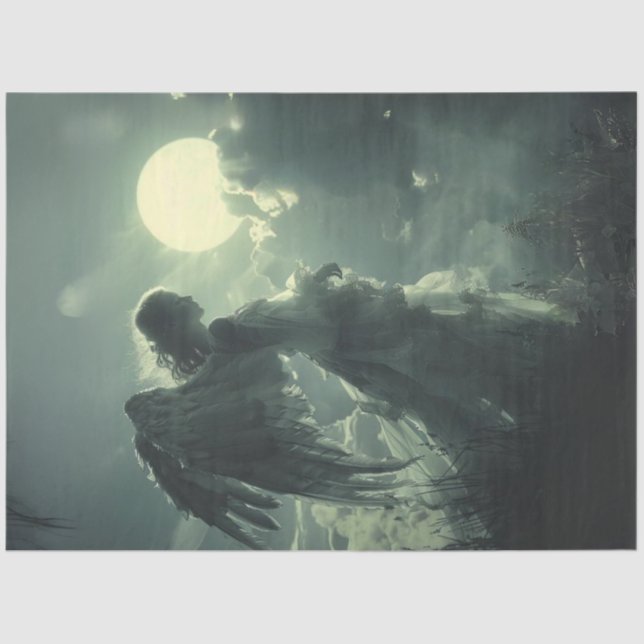 Decoupage Whimsical Angeles Angel Gewartet Seidenpapier (Vorderseite)