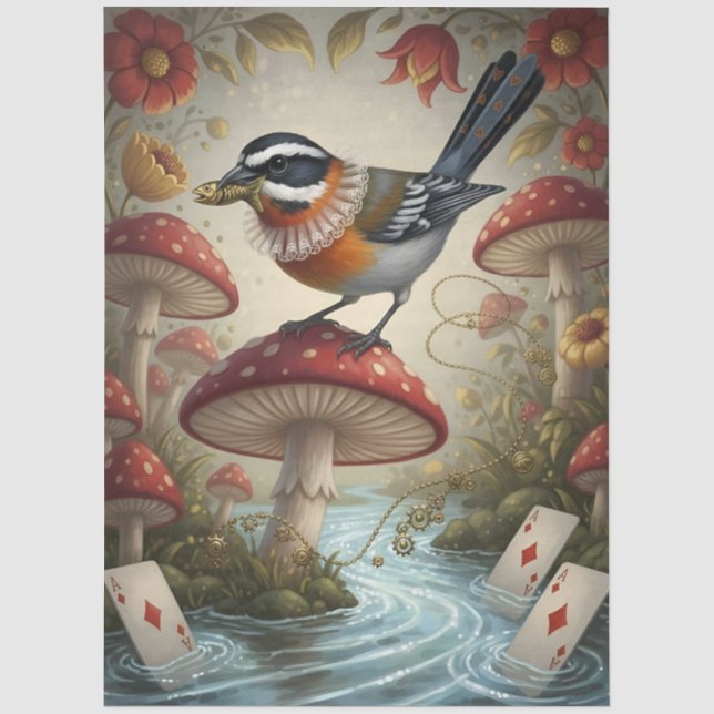 Decoupage Whimsical Bird Seidenpapier (Vorderseite)