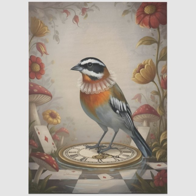 Decoupage Whimsical Bird Seidenpapier (Vorderseite)