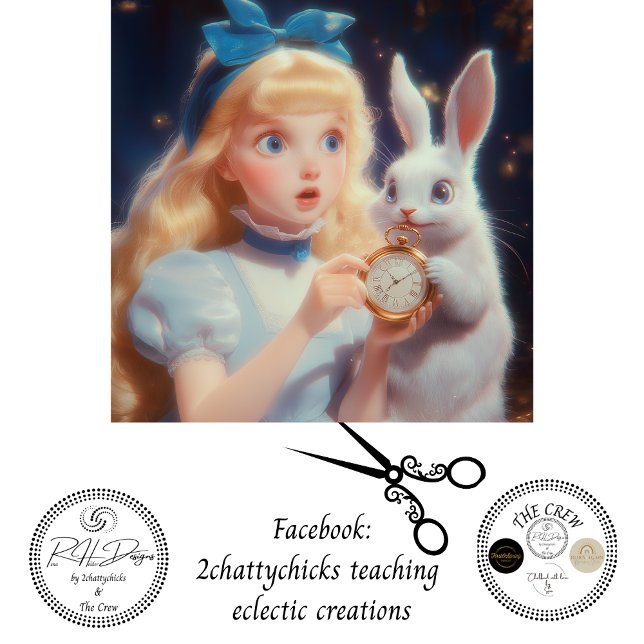 Decoupage Whimsical Blonde Blue Headband & Rabbit Seidenpapier (Von Creator hochgeladen)