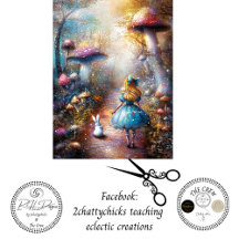Découpage Whimsical Blondes Mädchen und Kaninchenw