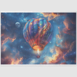 Decoupage Whimsical Blue Hot Air Ballonfahrt Seidenpapier