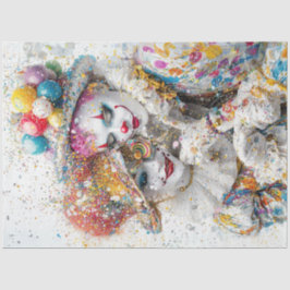 Decoupage Whimsical Clown Couple Circus Seidenpapier