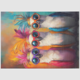 Decoupage Whimsical Cockatoos Bright Feathers Seidenpapier