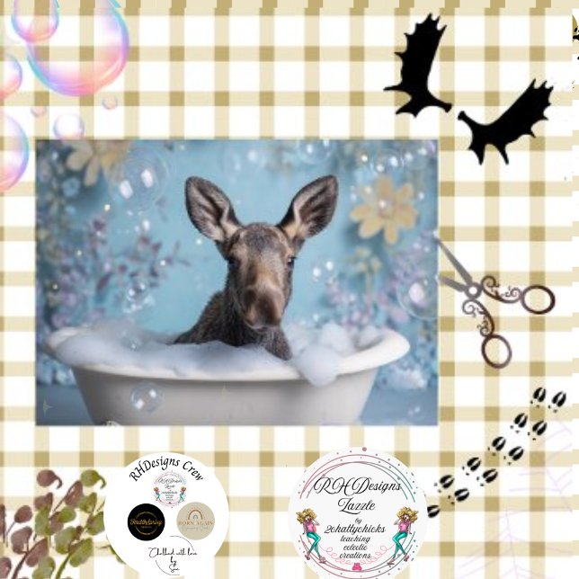 Decoupage Whimsical Elche Blase Bath Seidenpapier (Von Creator hochgeladen)
