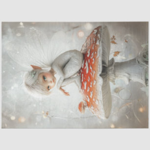 Decoupage Whimsical Fairy Red Mushroom Wings Seidenpapier