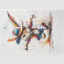 Decoupage Whimsical farbige Splash Painting Rabbit Seidenpapier