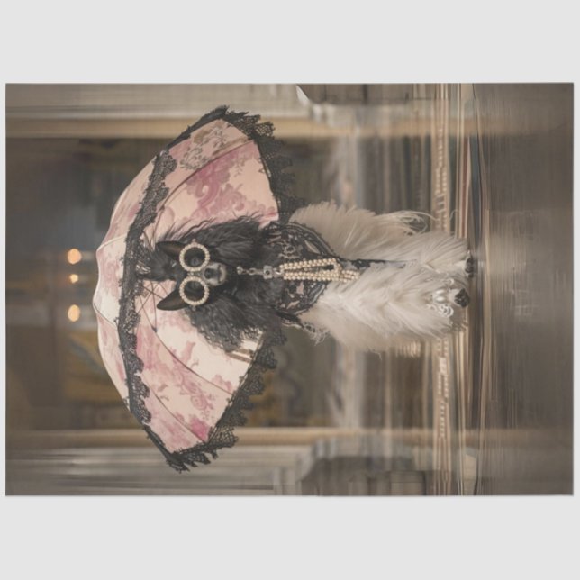 Decoupage Whimsical Fashion Show Standard Poodle Seidenpapier (Vorderseite)