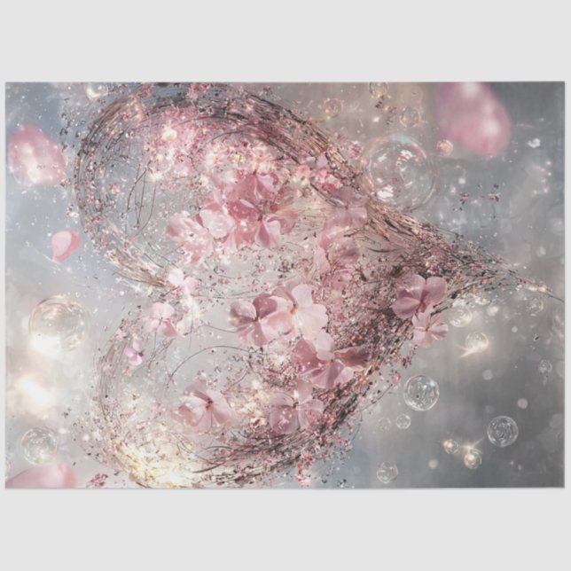 Decoupage Whimsical Floating Valentine Heart Seidenpapier (Vorderseite)