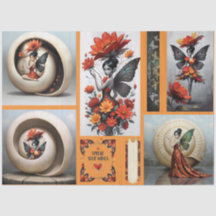 Decoupage Whimsical Flower Fairy Seidenpapier