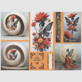 Decoupage Whimsical Flower Fairy Seidenpapier
