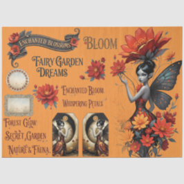 Decoupage Whimsical Flower Fairy Seidenpapier