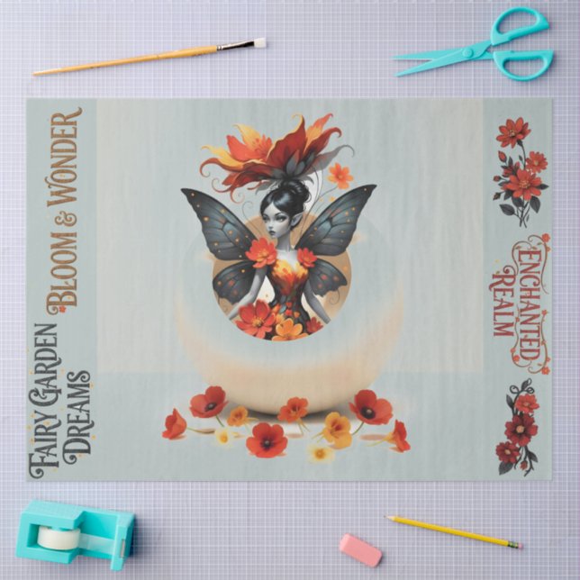 Decoupage Whimsical Flower Fairy  Seidenpapier (Basteln)