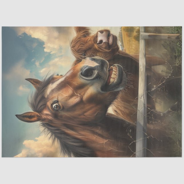 Decoupage Whimsical Foto Funny Face Horst Seidenpapier (Vorderseite)