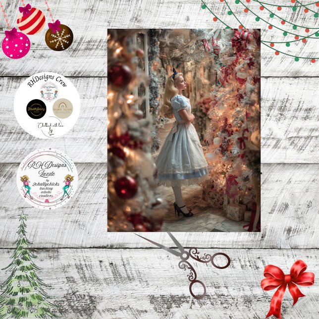Decoupage Whimsical Girl in Christmas Wonderland  Seidenpapier (Von Creator hochgeladen)