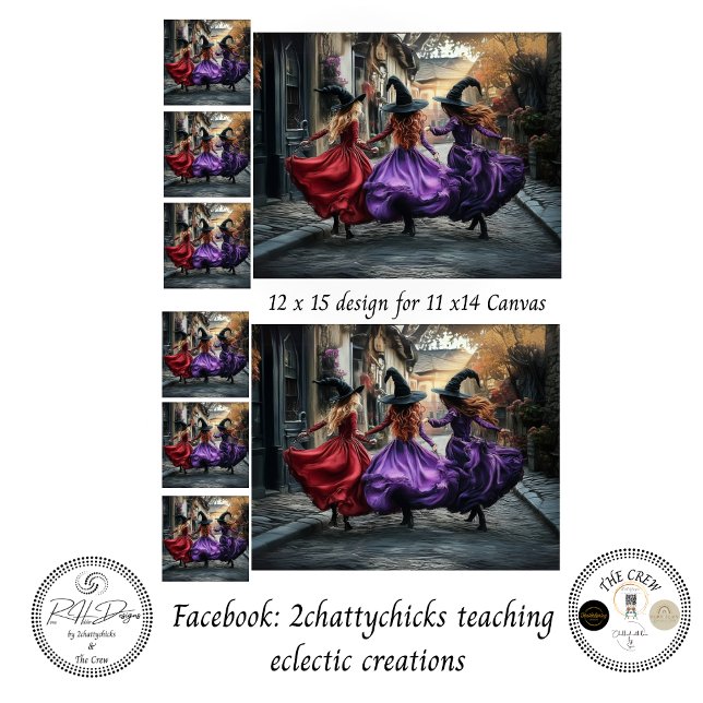 Découpage-Whimsical-Halloween-Hexen auf 11x14 Lein Seidenpapier (Von Creator hochgeladen)