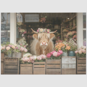 Decoupage Whimsical Highland Blume Shop Seidenpapier