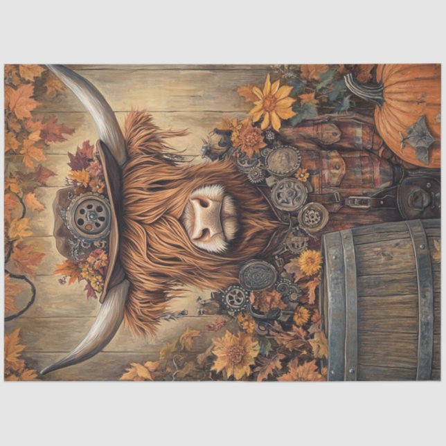 Decoupage Whimsical Highland Halloween Dekoration Seidenpapier (Vorderseite)