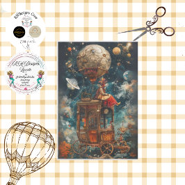 Decoupage Whimsical Hot Air Ballonfahrten Seidenpapier