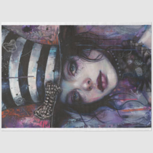 Decoupage Whimsical Jester Girl Celestina Whimsy Seidenpapier
