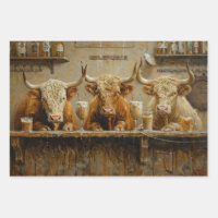 Decoupage Whimsical Kühe Saloon Bar Milk Shakes