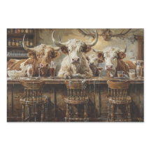 Decoupage Whimsical Kühe Saloon Bar Milk Shakes