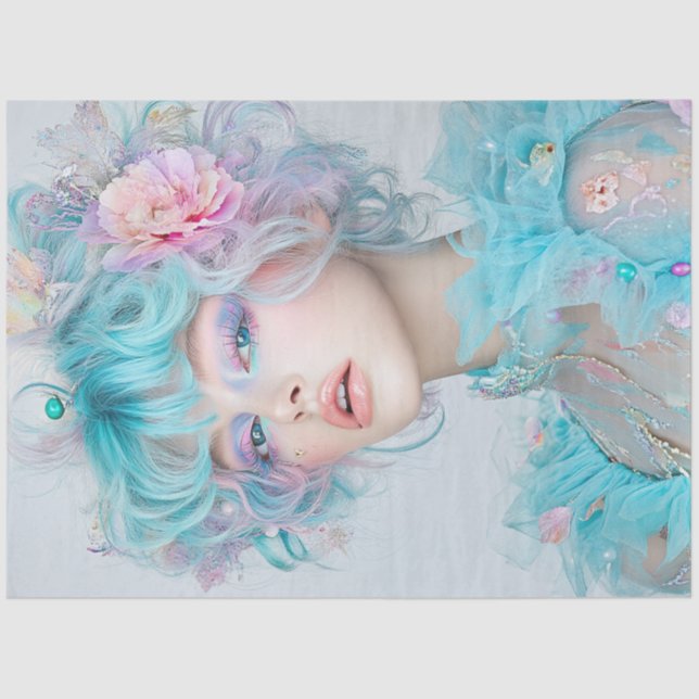 Decoupage Whimsical Lady Sunkissy Style Seidenpapier (Vorderseite)