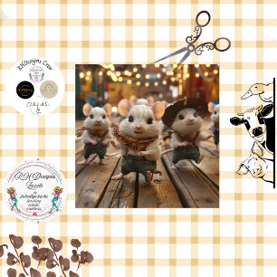 Decoupage Whimsical Line Tanzmäuse Seidenpapier