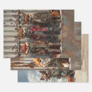 Decoupage Whimsical Mischievous Bretz FoxBrothers Geschenkpapier Set