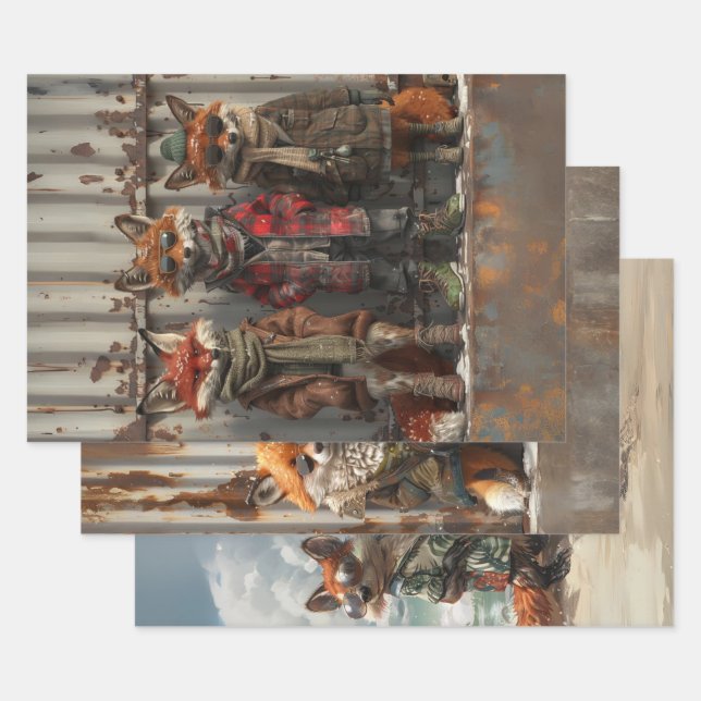 Decoupage Whimsical Mischievous Bretz FoxBrothers Geschenkpapier Set (Set)